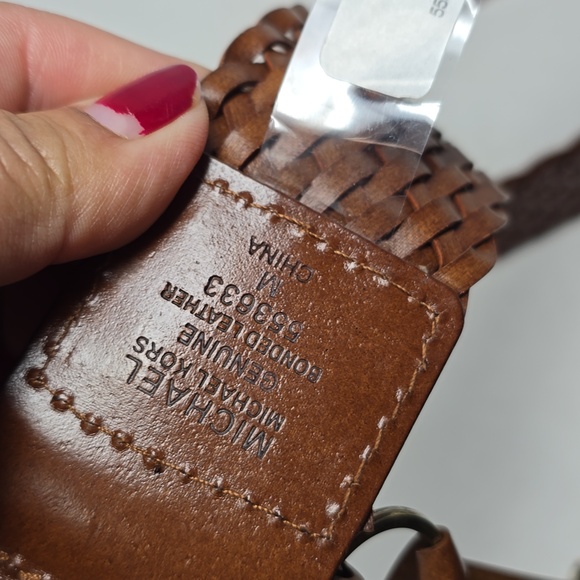 Michael Kors Breaded Woven Genuine Leather Women's Belt Size M - Picture 5 of 5